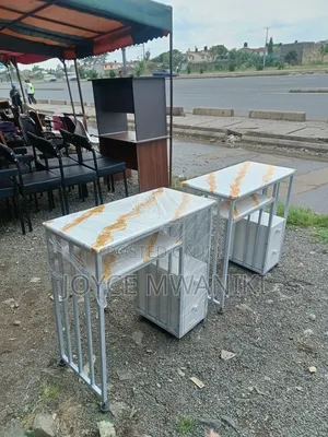 Marble White and Gold Manicure Table 