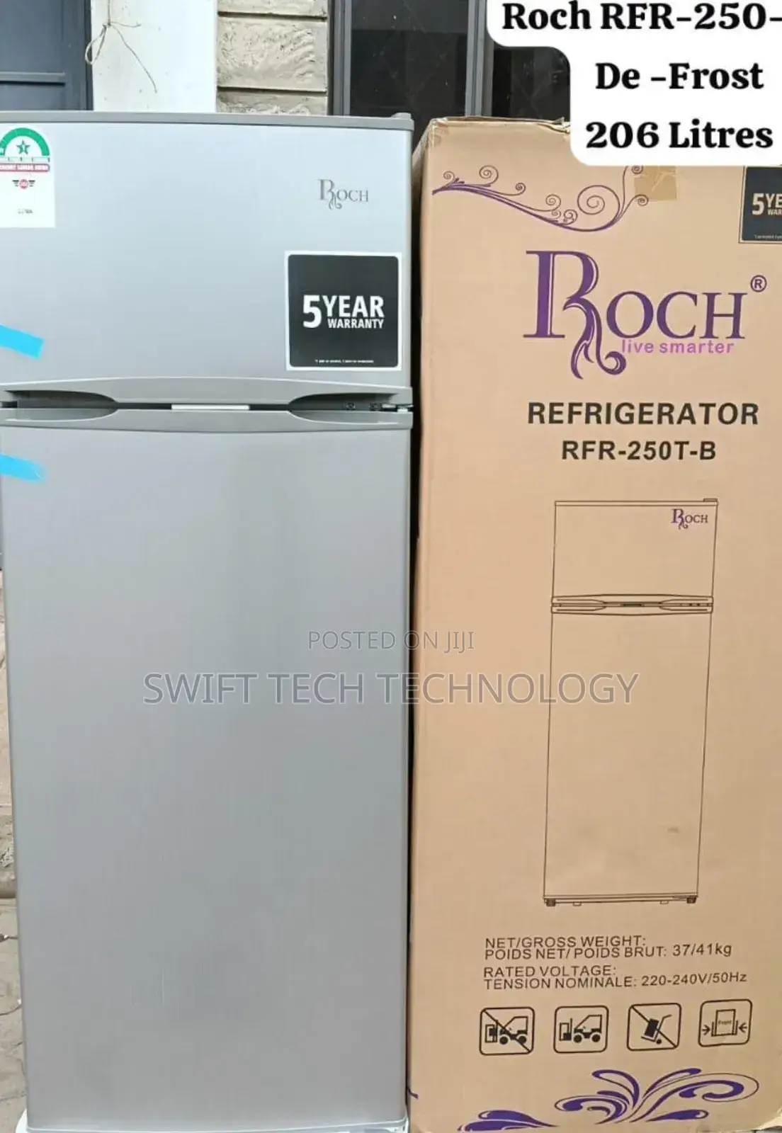 Roch Fridge 206 Liters RFR 250t-B 2 Door Fridge