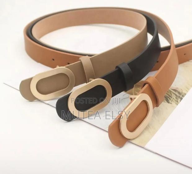 Gold Oval Buckle Ladies Multicoloured Belts - main view