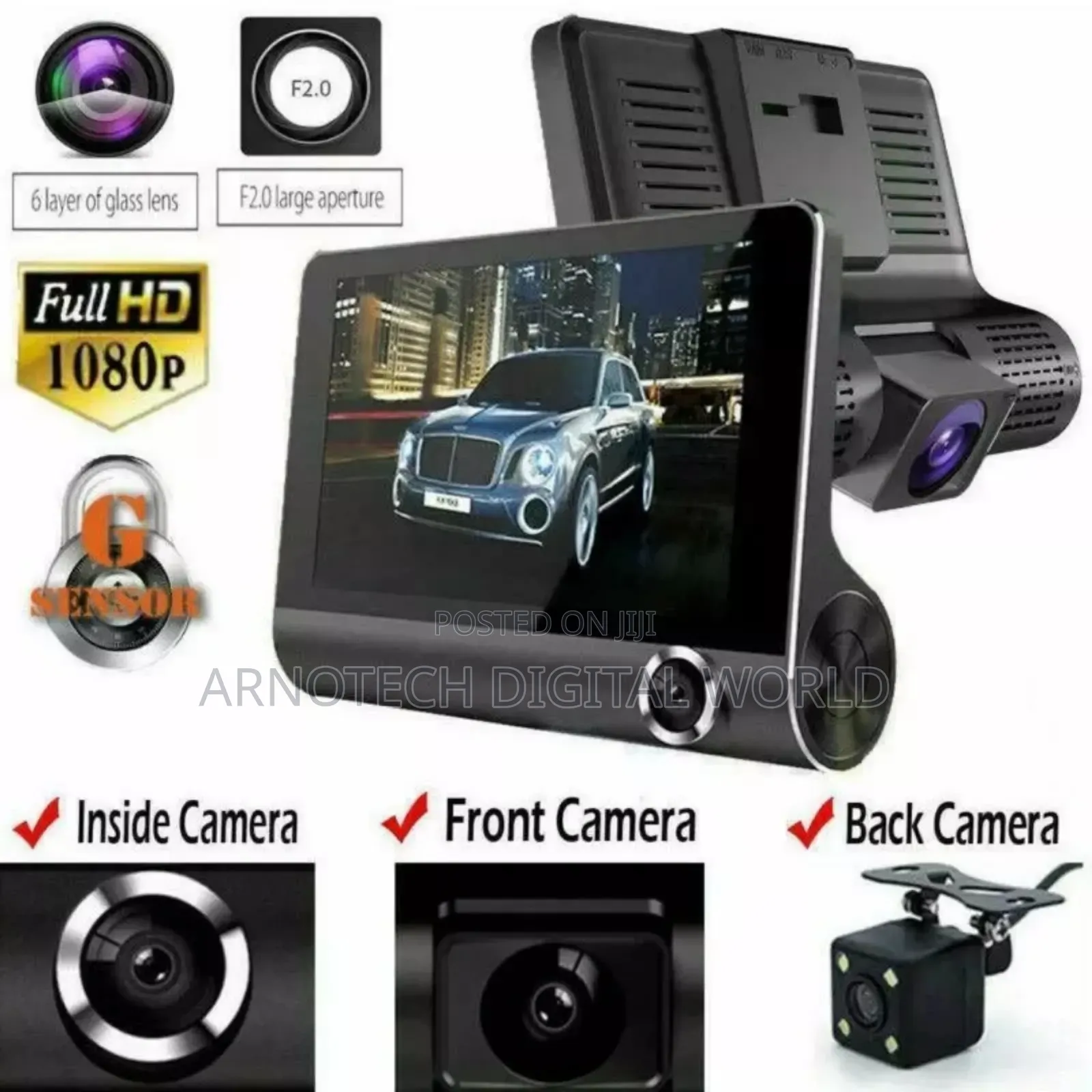 3 in 1hd 1080p Dash Cam 3 Camera
