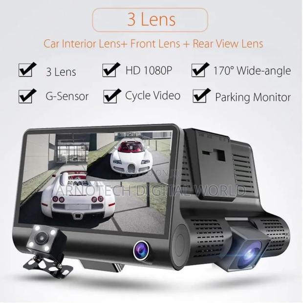 Three-Way High Definition 1080p Dashcam
