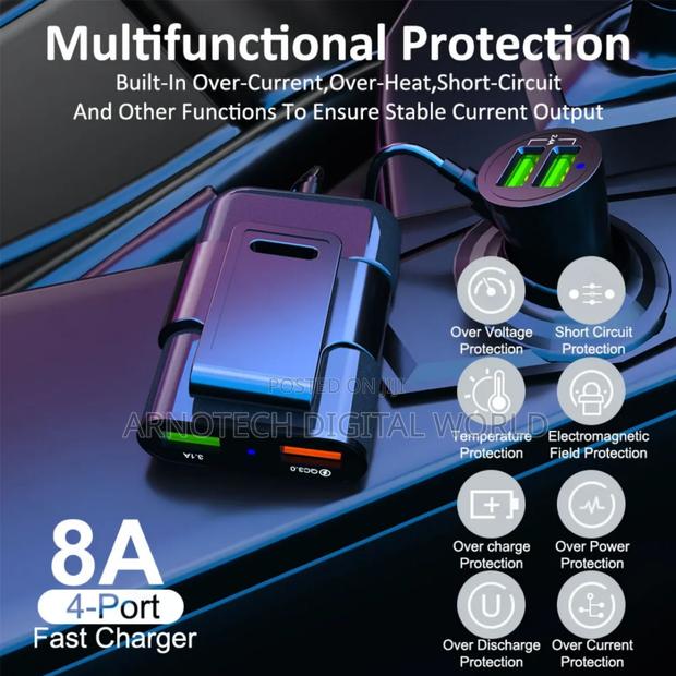4-Multi-Ports Fast Car Charger - thumbnail 3