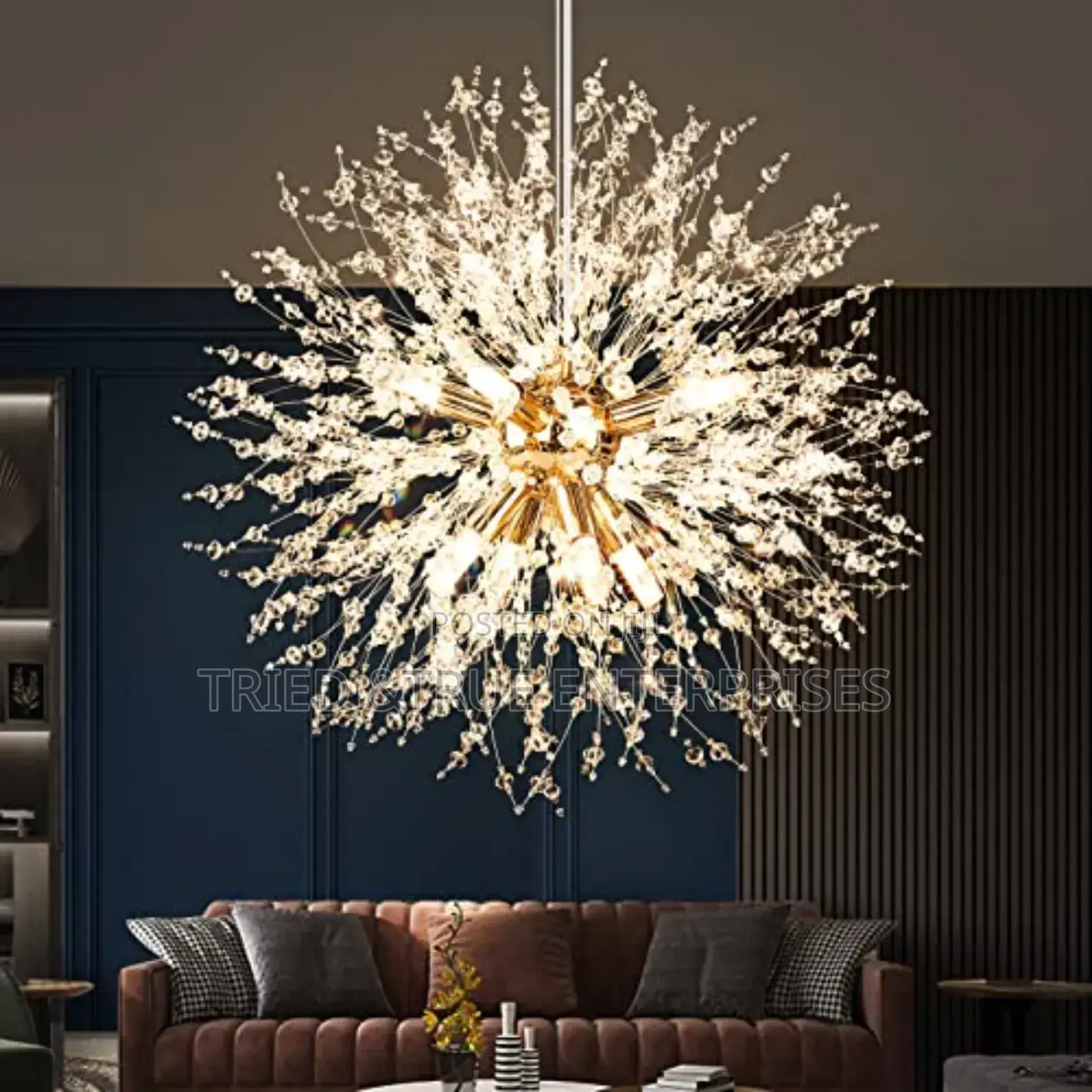 Modern Gold Dandelion Crystal Fireworks Chandelier Light Yt4