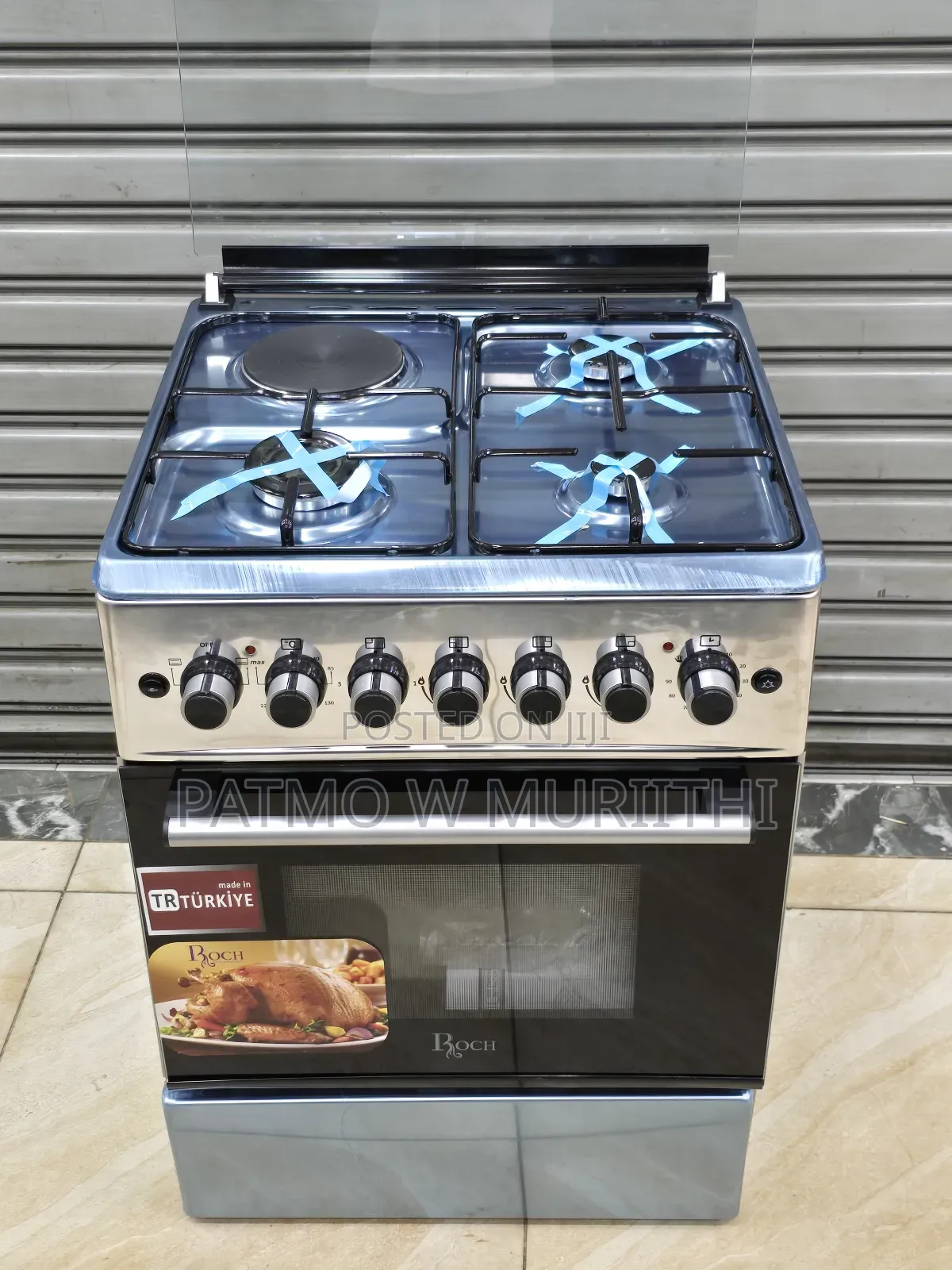 Cooker, Roch Standing Cooker 3gas +1e 60cm×60 Electric Oven Jet Valve