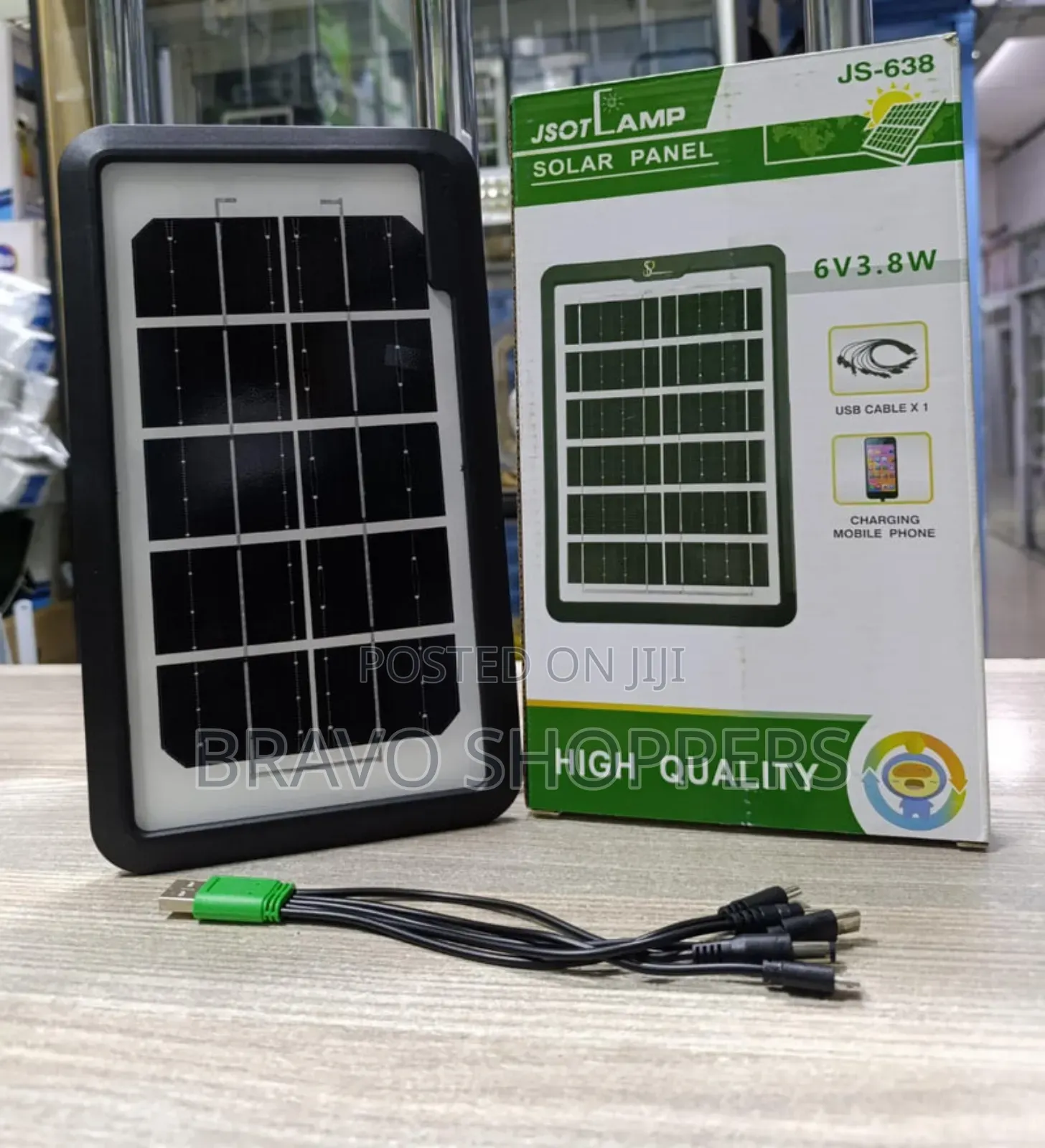 Potable Phone Charging Solar Panel With Phone Charging Accessories.