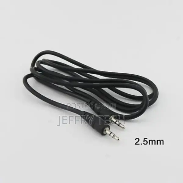 2.5mm 3 Pole Male to Male Stereo Aux Audio Extension Cable Nickel Plat