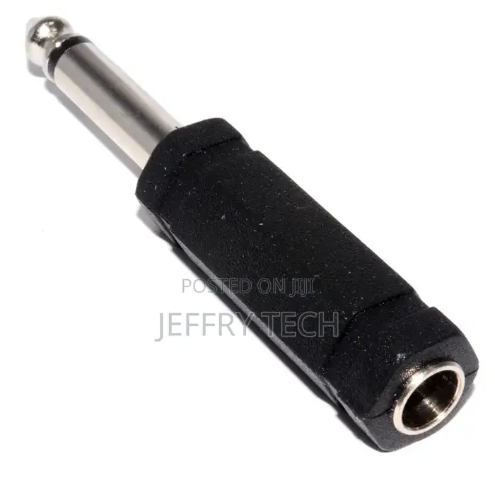 6.35mm Stereo Socket to 6.35mm Mono Jack Plug Adapter