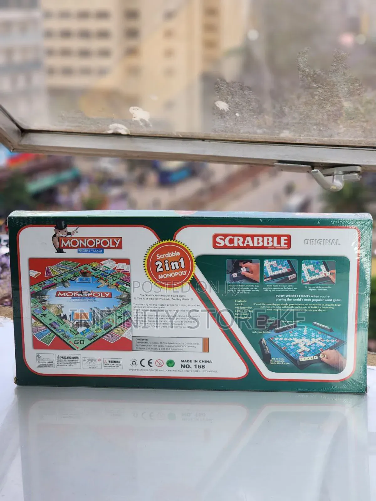 2 in 1 Monopoly Scrabble Board Game Family Fun Strategy Set