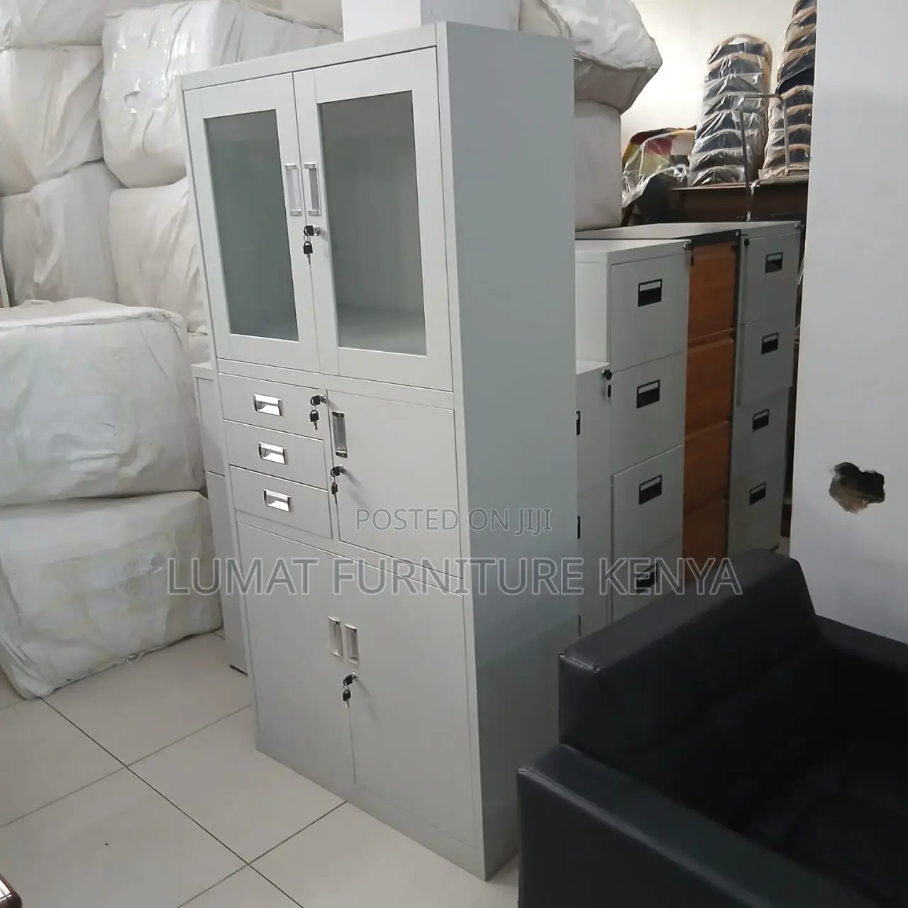 Meatllic Filing Cabinet With Safe