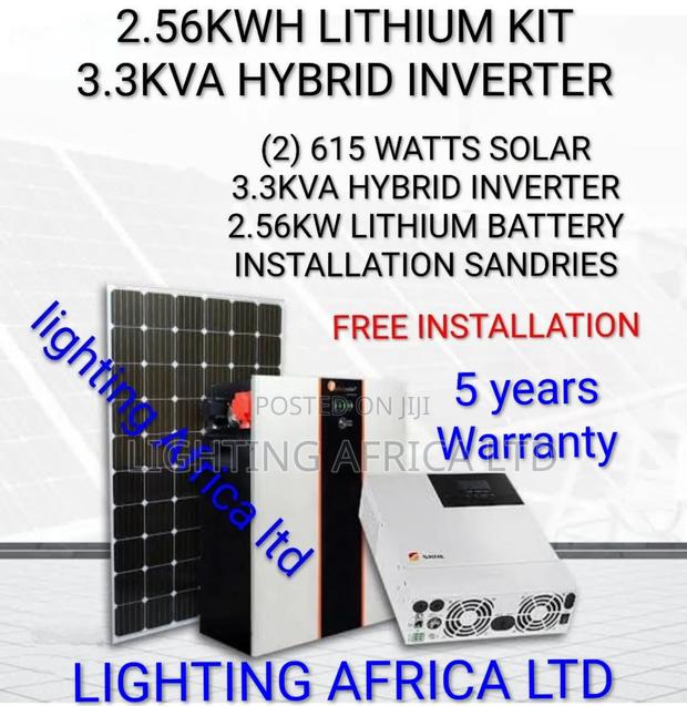 2.56kwh - 3.3kva Lithium Home Off-Grid Solar System 5 Years Warranty