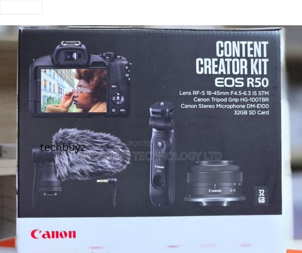 Canon Eos R50 With 18-45mm Lens And Content Creator Kit - main view