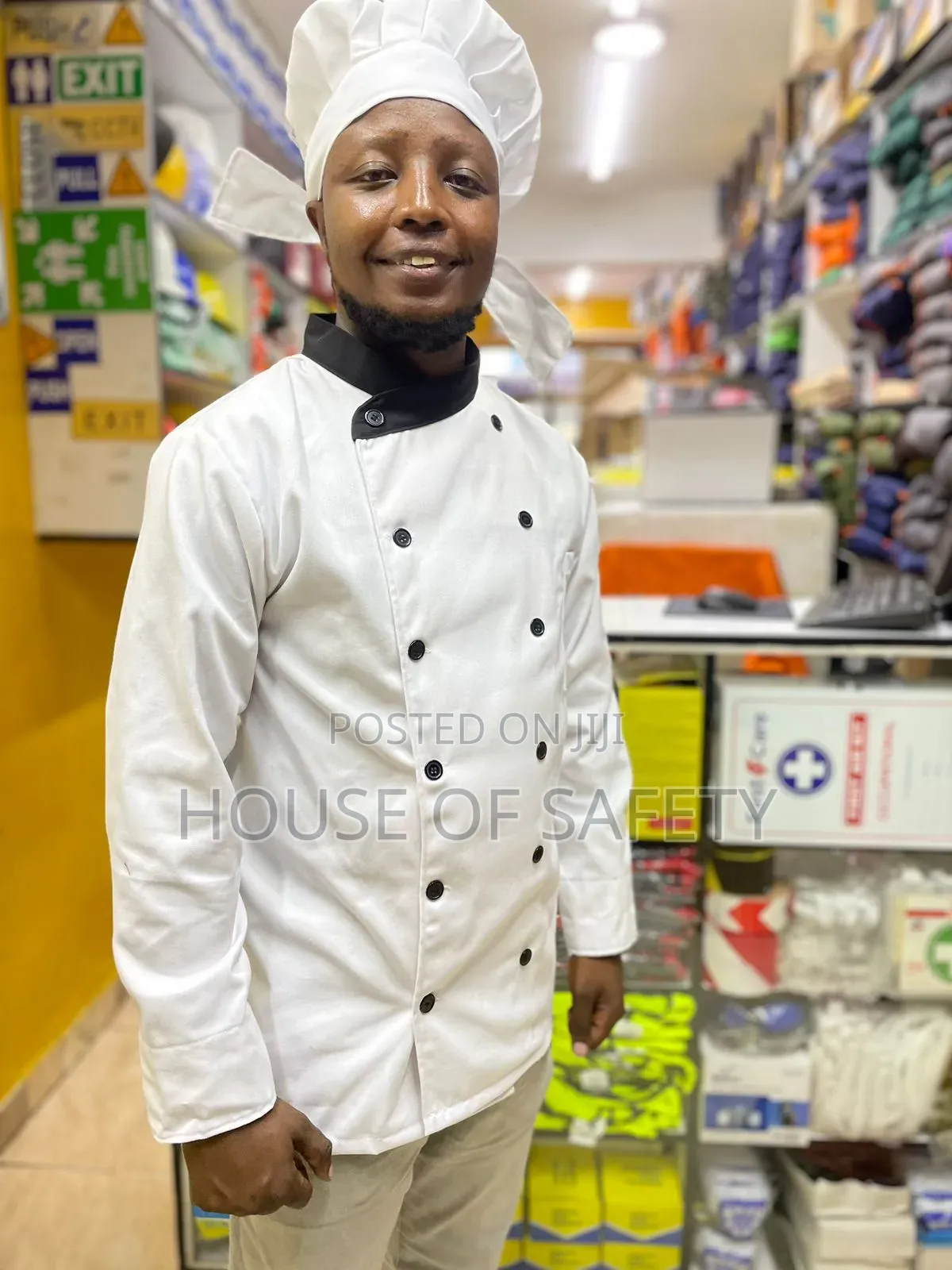 Black Collar White Body Chef Coat