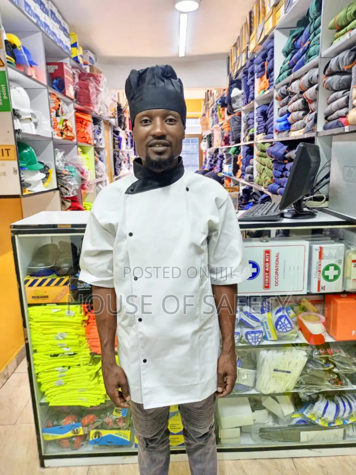 Black Collar White Body Chef Coat