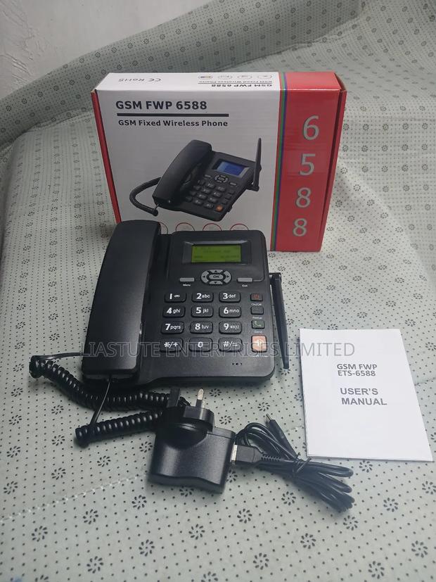 GSM Fixed Wireless Phone FWP 6588 | Desktop Landline, Sim Card Slots