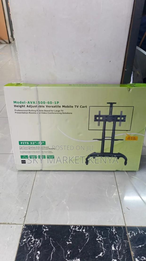 Tv Trolley Stand Model -Ava-1500 Height Adjustable Fits 32"-75"