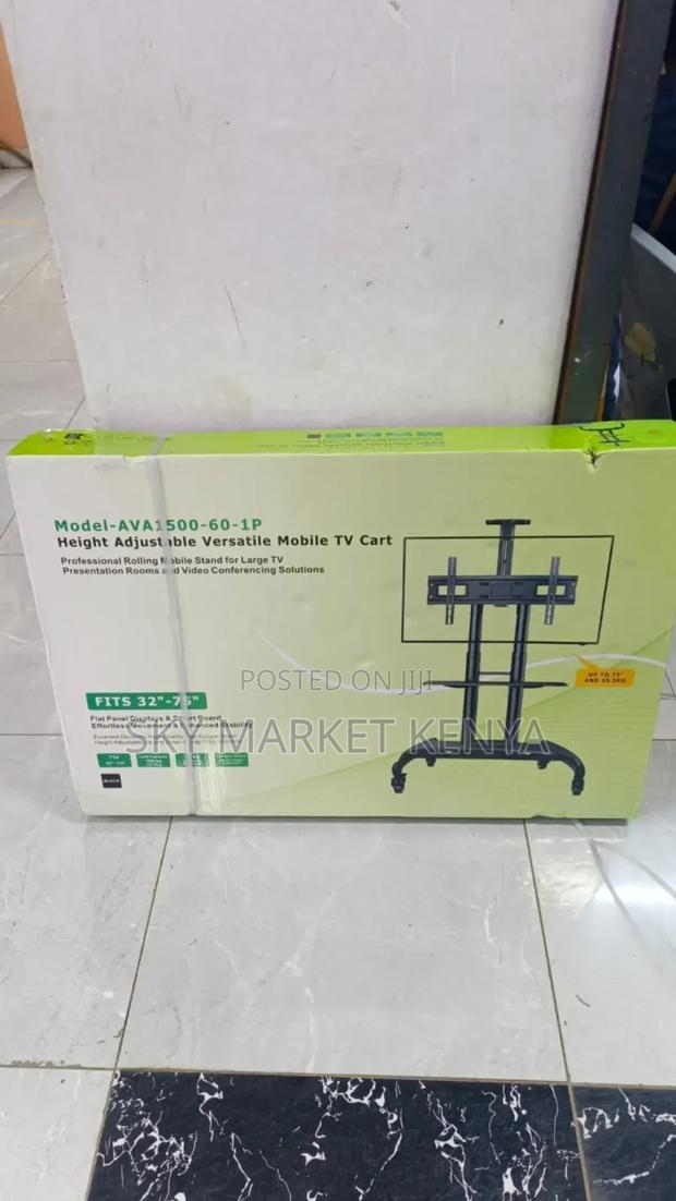 Tv Trolley Stand Model -Ava-1500 Height Adjustable Fits 32"-75" - thumbnail 2