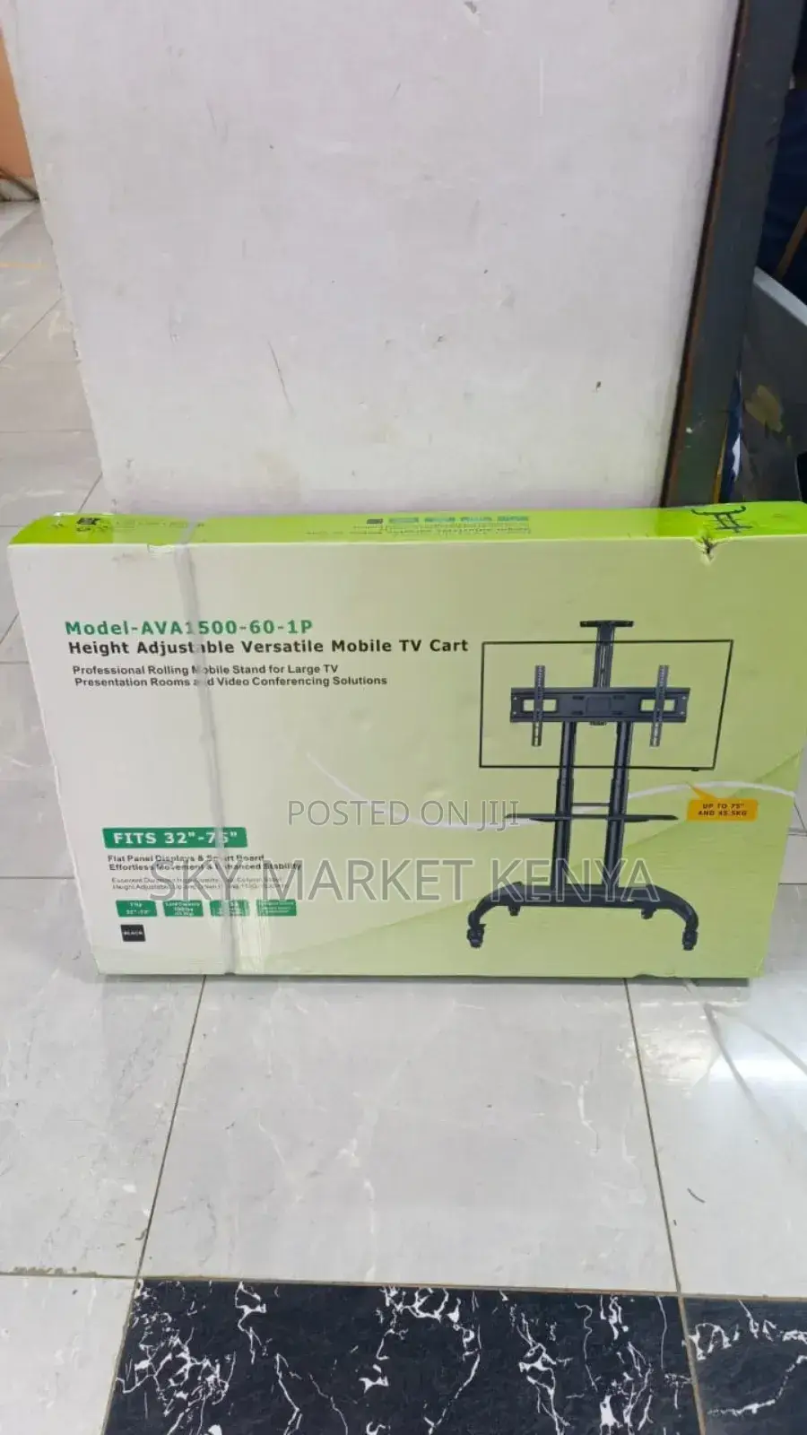 Tv Trolley Stand Model -Ava-1500 Height Adjustable Fits 32"-75"