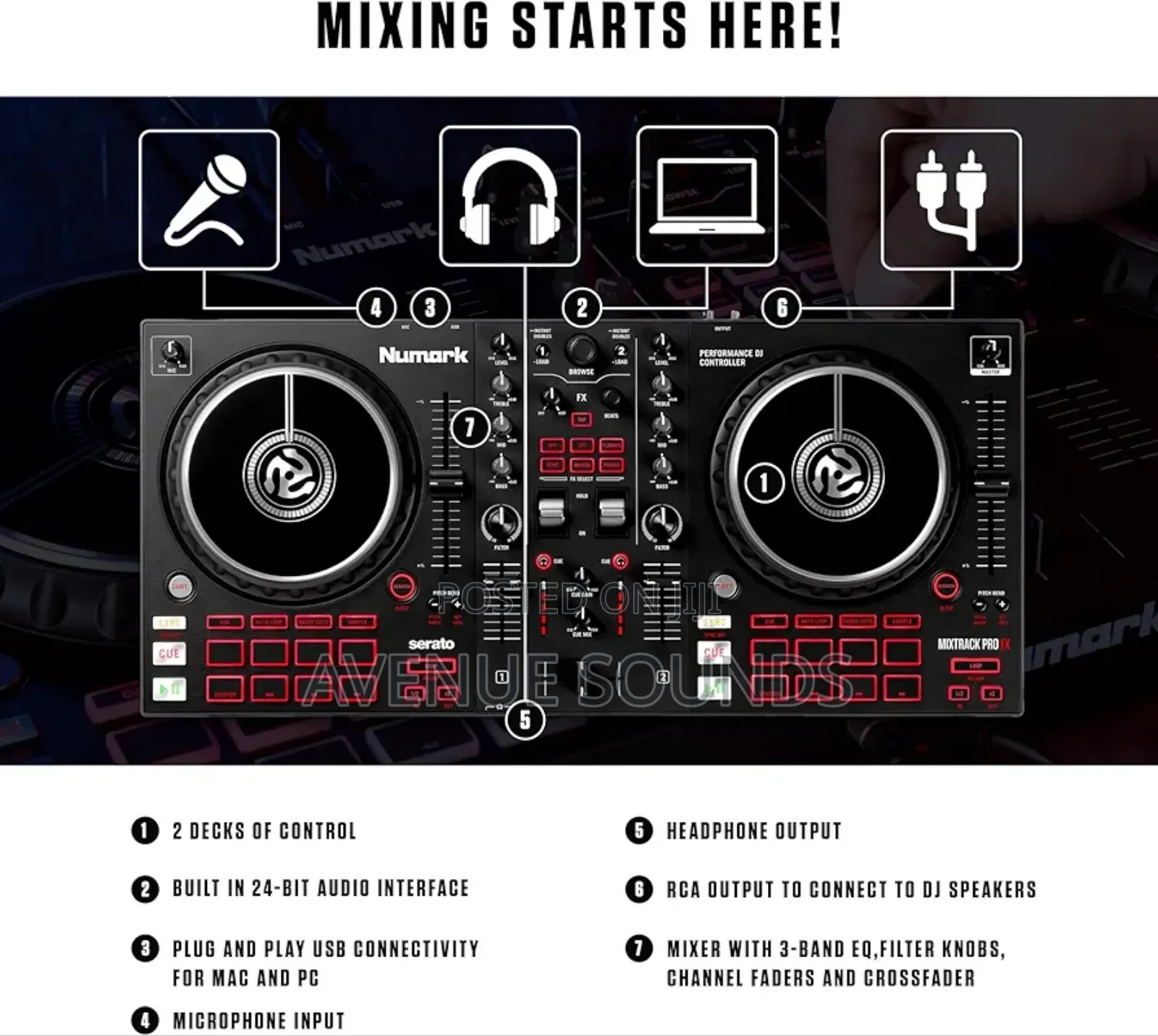 Numark Mixtrack Pro Fx Serato Dj Controller With 2 Decks, Mixer