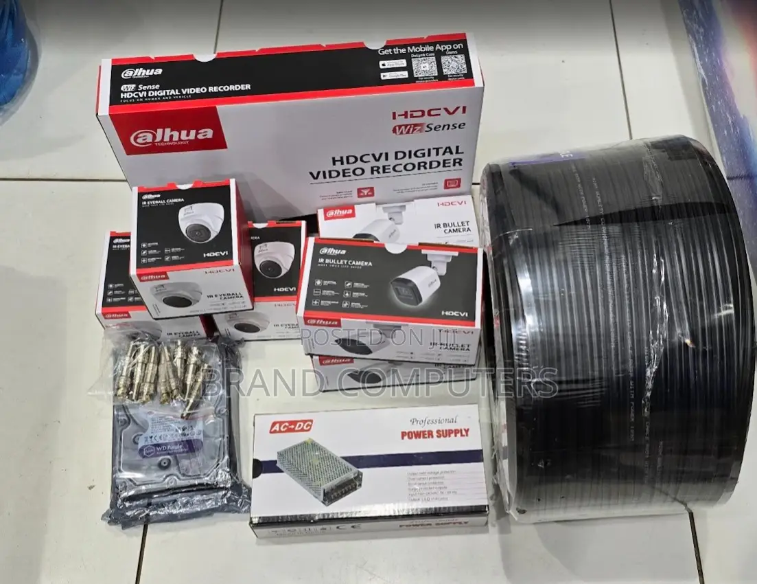 8 Channel Dahua CCTV Camera Complete Kit Wikth 8 Cameras Full Hd