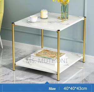 *Premium Luxury Simple Side Table* White/ Gold - thumbnail 2