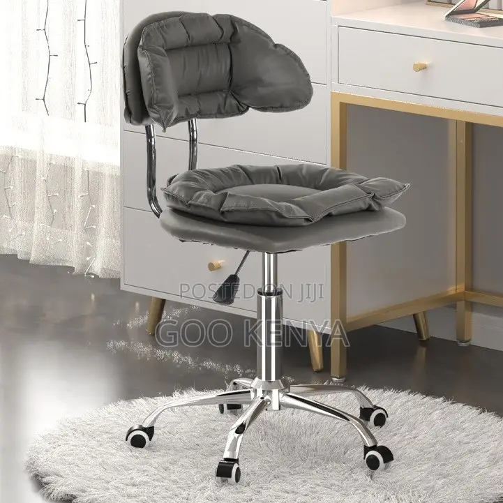 Home Stool; Durable Metal Frame Bar Stool With Leather-Look Seat