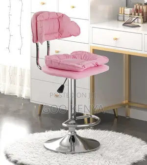 Home Stool; Durable Metal Frame Bar Stool With Leather-Look Seat