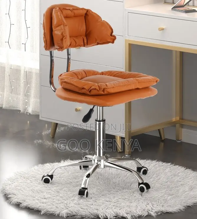 Home Stool; Durable Metal Frame Bar Stool With Leather-Look Seat