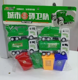 4 Pcs Set Of Garbage Trucks And Sanitation Trucks