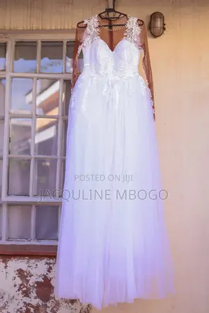 A-Line Wedding Gown - Long Sleeve - Lace Embroidery (Full Lace Bottom)