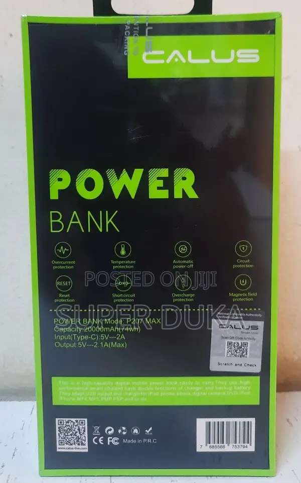 Power Bank. High-Capacity Calus P207 Max 20000 Mah