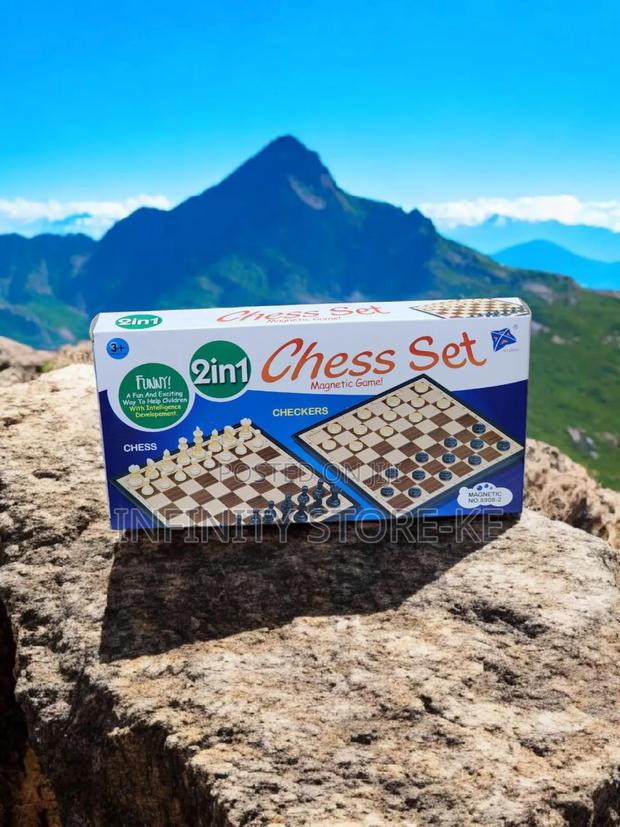 2-in-1 Magnetic Chess Draught/Checkers Board Game - main view