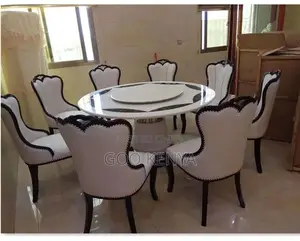 Home Dining Set; 8-Person Marble Lazy Susan Table Top Dining Home Set