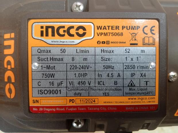 1hp Ingco Boaster Pump - thumbnail 3