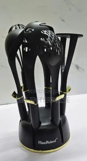 Haus Roland Rotating Stand 7pc Silicone Kitchen Utensil Set