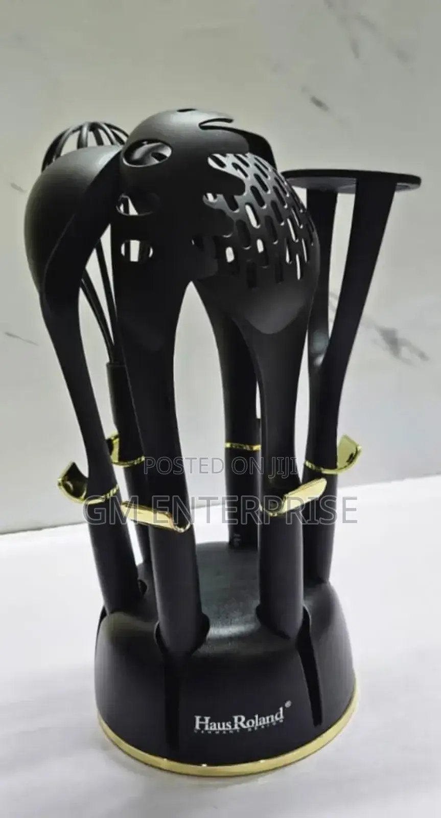 Haus Roland Rotating Stand 7pc Silicone Kitchen Utensil Set
