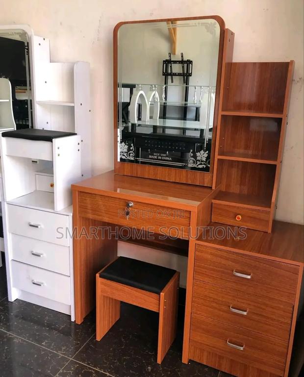 Brown Dressing Table With Sliding Mirror - main view