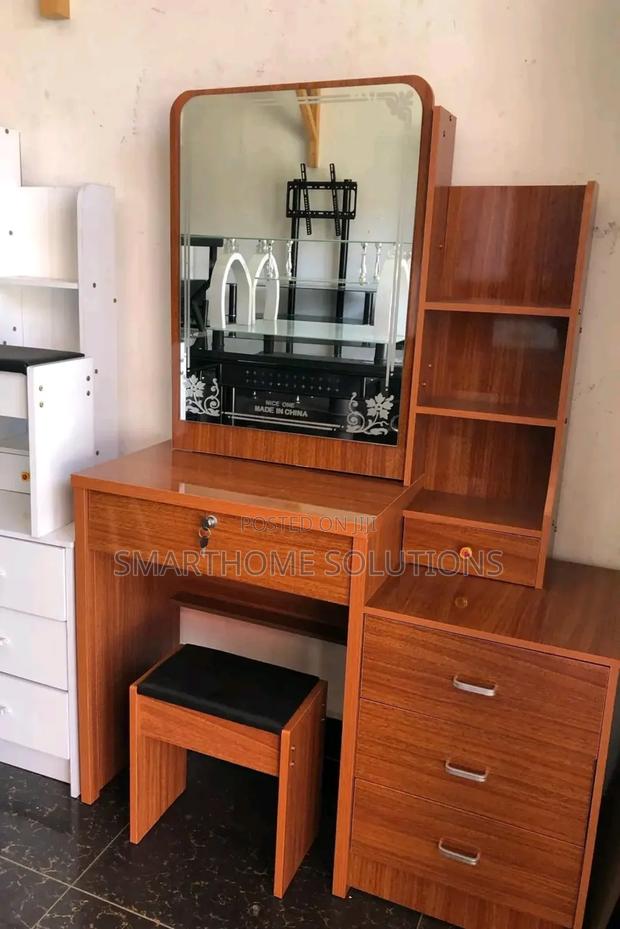 Home Dressing Table; Wooden Vanity Dressing Table With Sliding Mirror