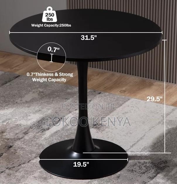 Dining Table; MDF Round Black Tulip Compact Dining Table - thumbnail 2