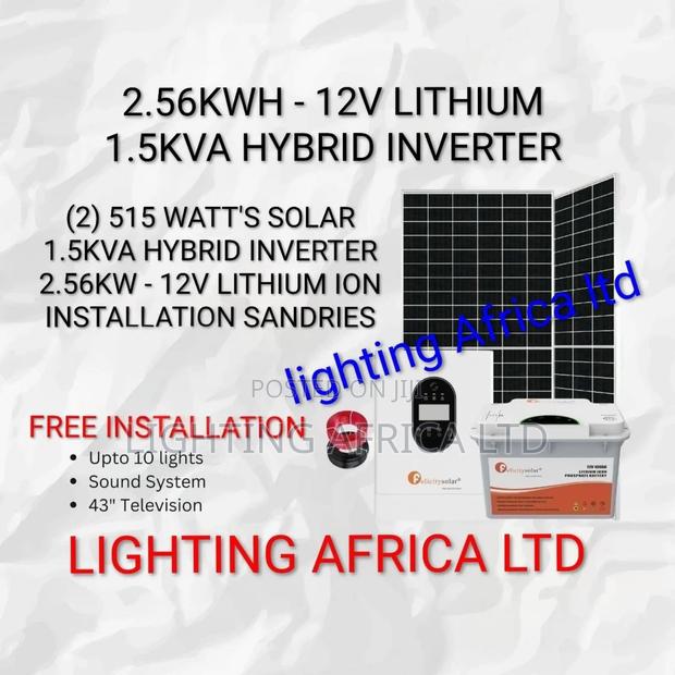 1.5kva Felicity Off-Grid 2.56kwh - 12v Lithium Home Solar Package - main view