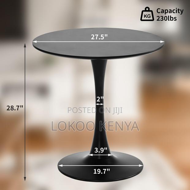 Dining Table; MDF Round Black Tulip Compact Dining Table - thumbnail 4
