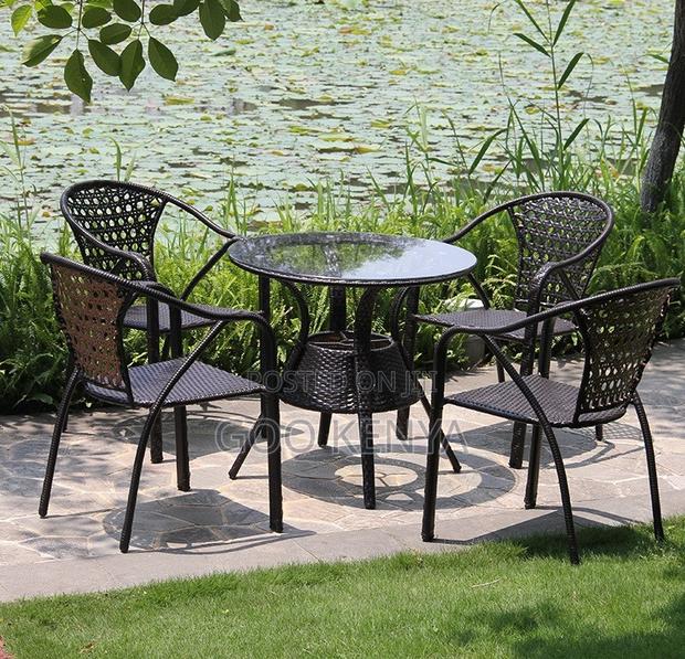 Outdoor Dining Set; All-Weather Patio Rattan Dining Set for Outdoor