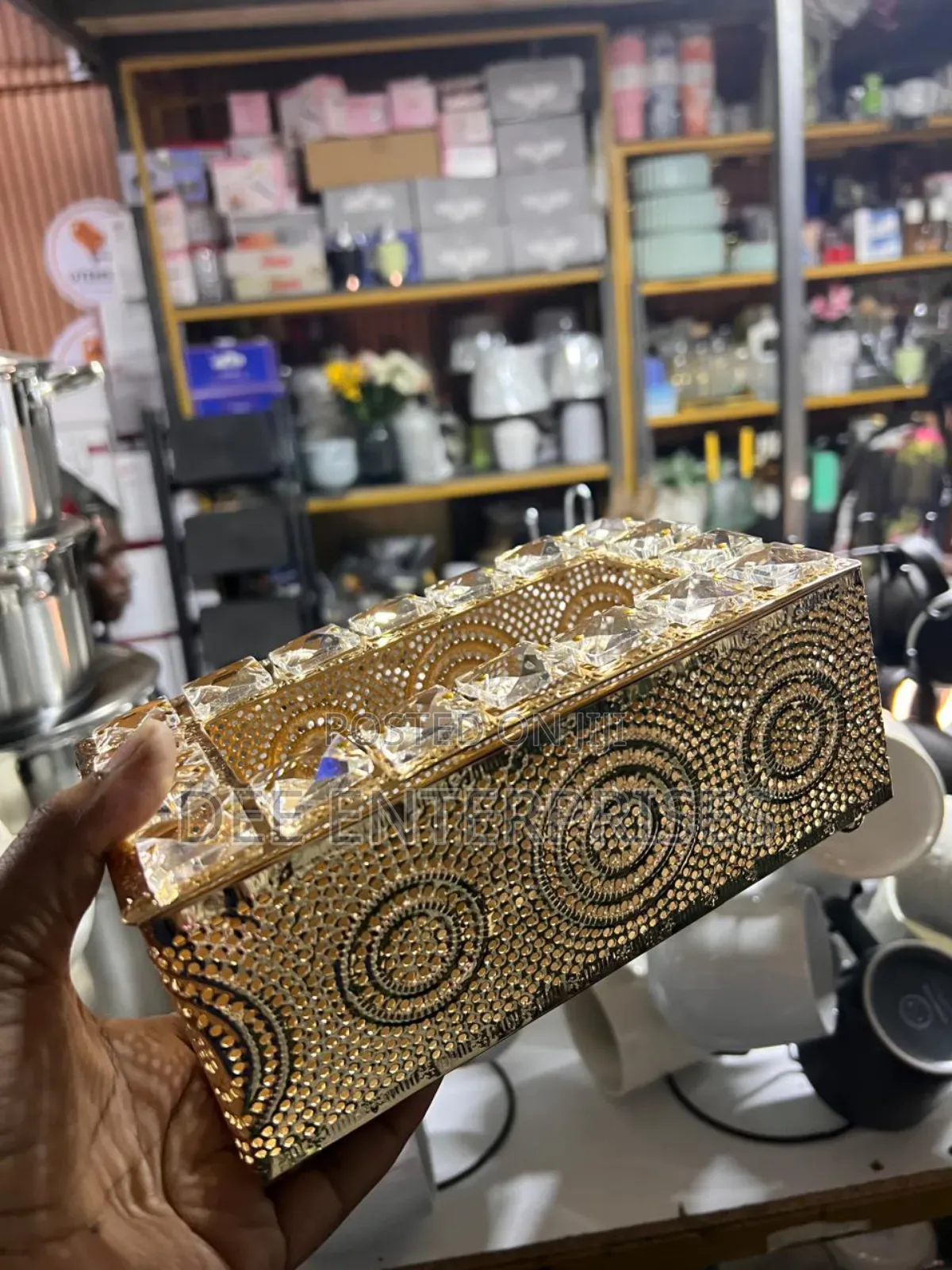 Gold Like Crystal Serviette Holder