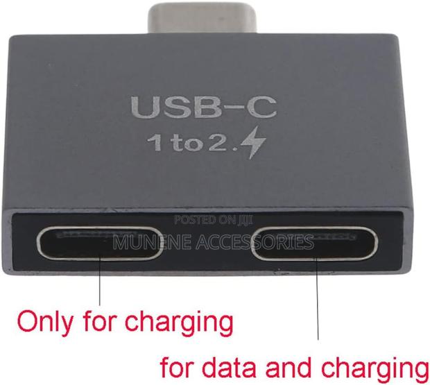 Usb C Male to Dual Female Splitter Adapter for Usb C Pd - thumbnail 3