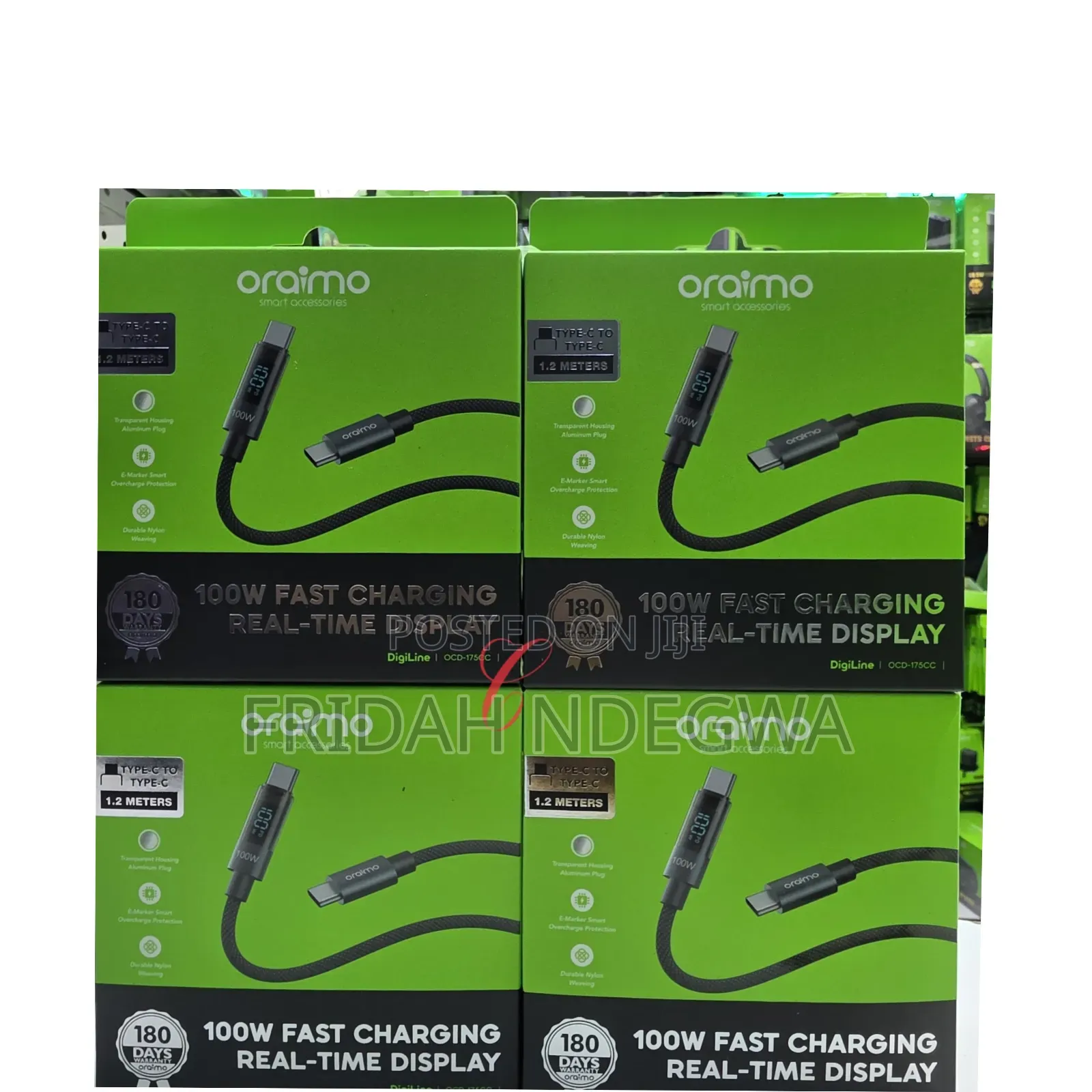 Oraimo Digiline Ocd-175cc *100w 1.2m Type C to Type C* Cables