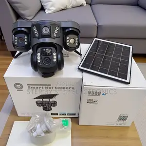 Outdoor Security 4g PTZ Triple Lens Solar CCTV With Mic Loud Speaker