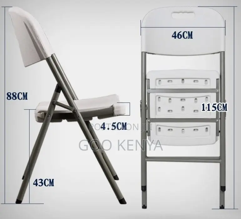 Home Chair; Event-Ready Plastic Folding Chair With Metal Frame