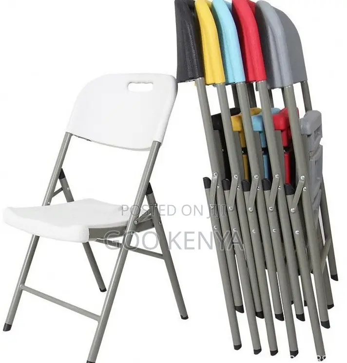 Home Chair; Event-Ready Plastic Folding Chair With Metal Frame