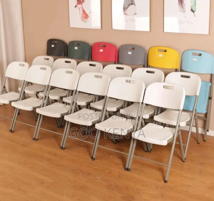 Home Chair; Event-Ready Plastic Folding Chair With Metal Frame