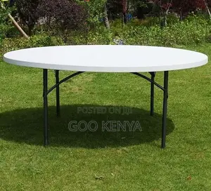 Home Table; Event-Ready 6-Foot Plastic Folding Round Outdoor Table