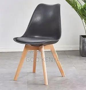 Home Chair; Tulip Chair With Padded Leather Seat for Leisure Spaces